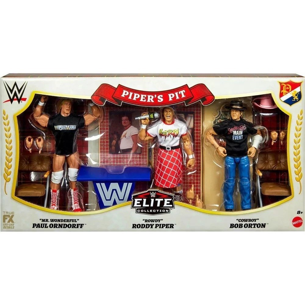 WWE Elite Collection Piper's Pit‎ Interview Action Figure Set 3pk Orndoff Orton